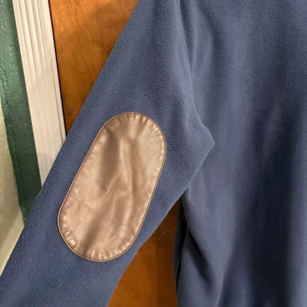 Obermeyer Men’s Fleece Quarter Snap Elbow Patches Orange Blue Men's S - Picture 7 of 10